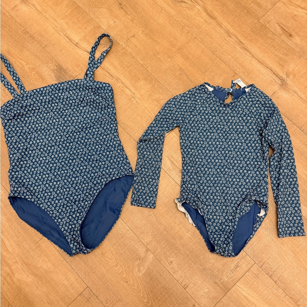Vineyard Vines Blue Floral One-Piece Swimsuits (Adult & Kid)